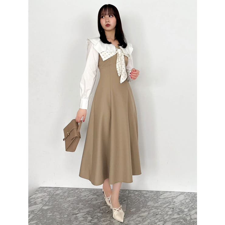 スカーフリボンフレアワンピース | dazzlin | 詳細画像8 