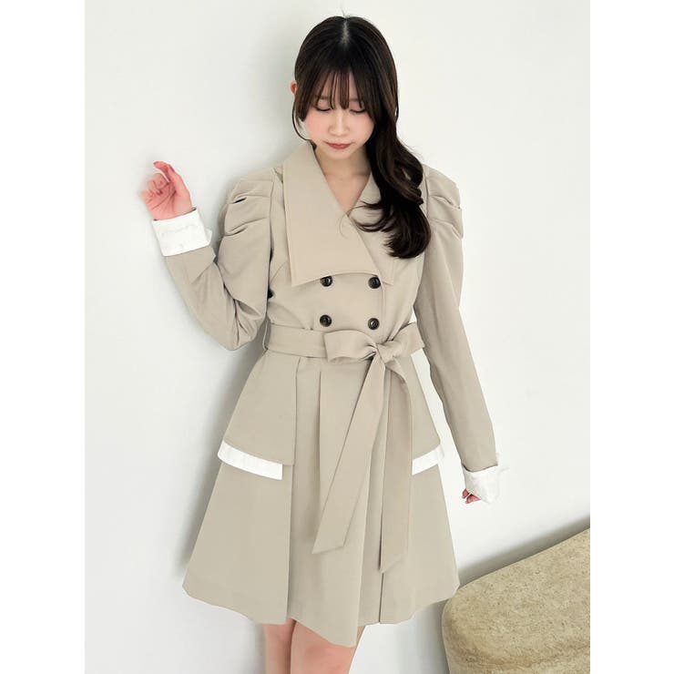 ベージュ | ビッグカラートレンチミニワンピース | dazzlin