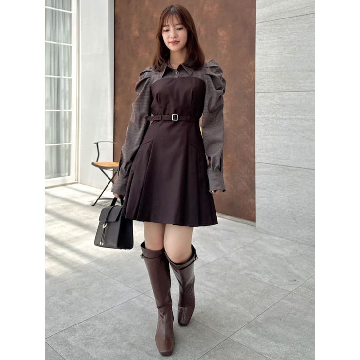 【追加生産分】長袖レイヤードシャツミニワンピース | dazzlin | 詳細画像11 