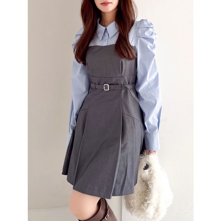 【追加生産分】長袖レイヤードシャツミニワンピース | dazzlin | 詳細画像14 