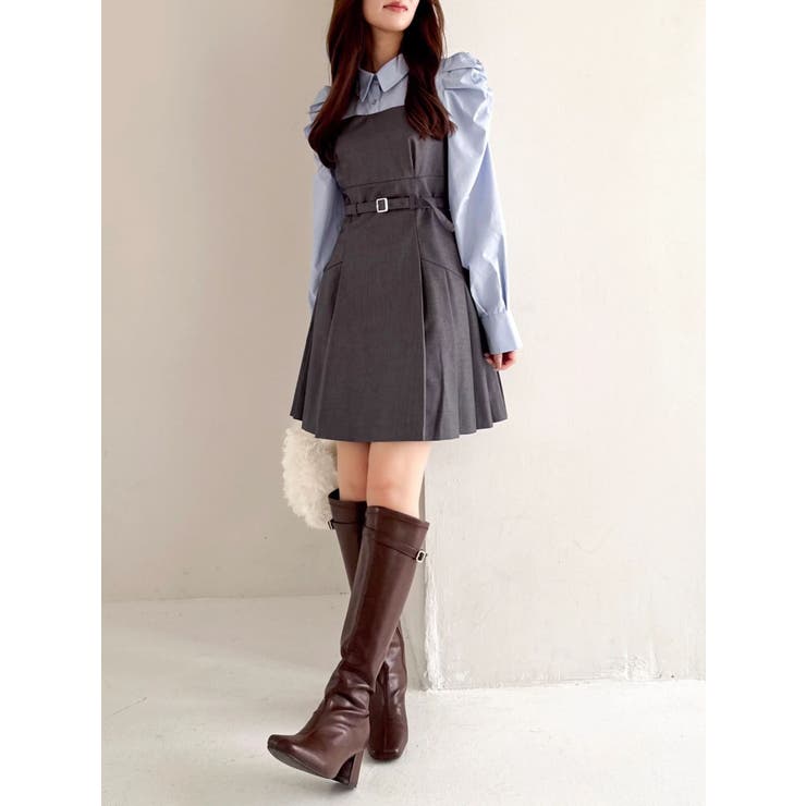 【追加生産分】長袖レイヤードシャツミニワンピース | dazzlin | 詳細画像18 