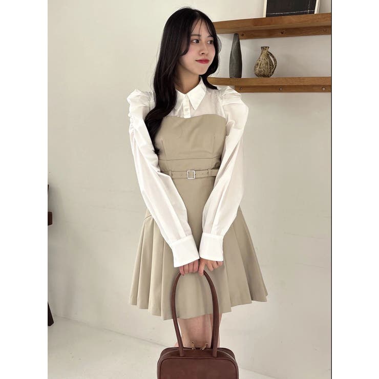 【追加生産分】長袖レイヤードシャツミニワンピース | dazzlin | 詳細画像22 