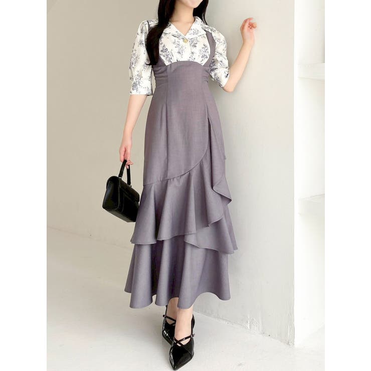 ライトグレー | レイヤードライクコルセットワンピース | dazzlin