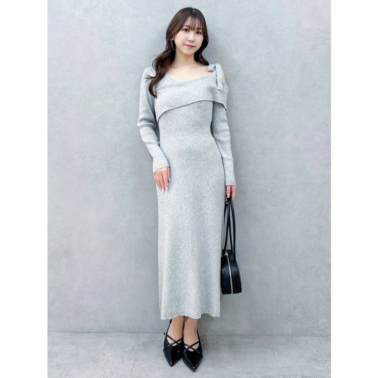 【WEB限定】ワンショルリボンニットワンピース | dazzlin | 詳細画像15 