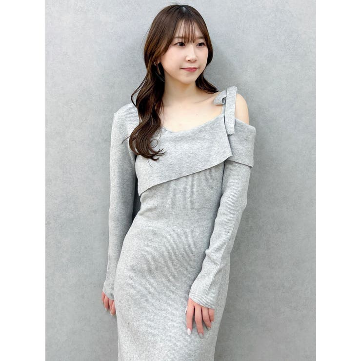 【WEB限定】ワンショルリボンニットワンピース | dazzlin | 詳細画像16 