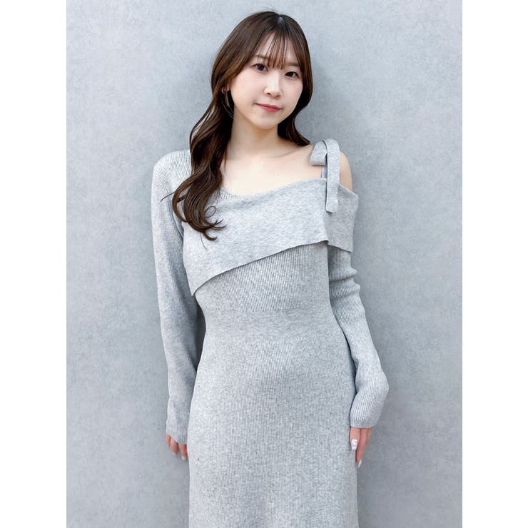 【WEB限定】ワンショルリボンニットワンピース | dazzlin | 詳細画像17 