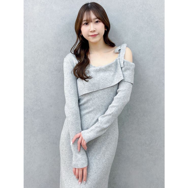 【WEB限定】ワンショルリボンニットワンピース | dazzlin | 詳細画像18 