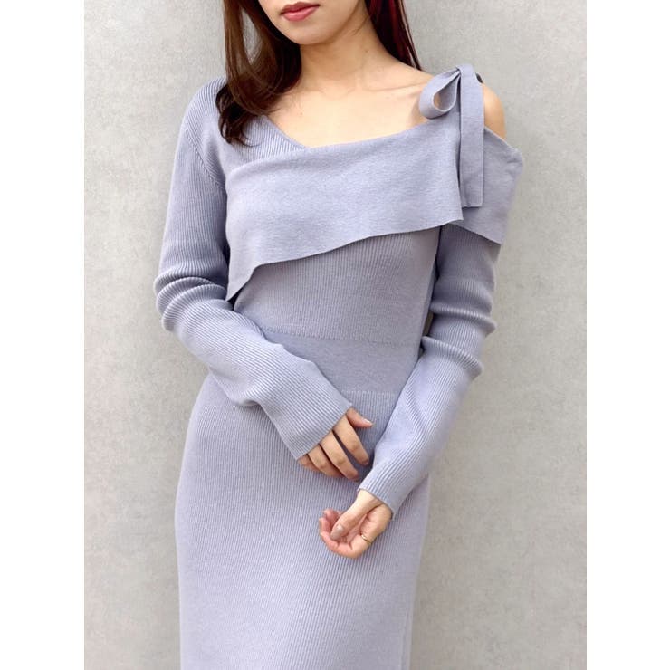 【WEB限定】ワンショルリボンニットワンピース | dazzlin | 詳細画像24 
