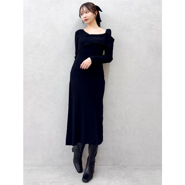 【WEB限定】ワンショルリボンニットワンピース | dazzlin | 詳細画像5 