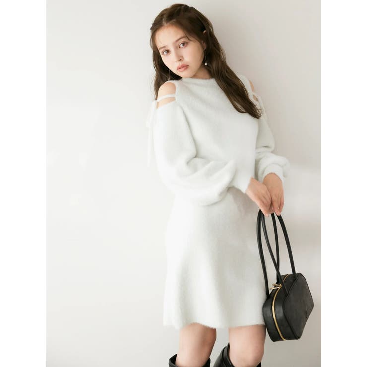 【WEB限定】オープンショルダーミニワンピース | dazzlin | 詳細画像1 