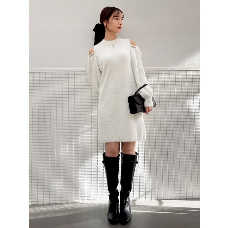 【WEB限定】オープンショルダーミニワンピース | dazzlin | 詳細画像13 