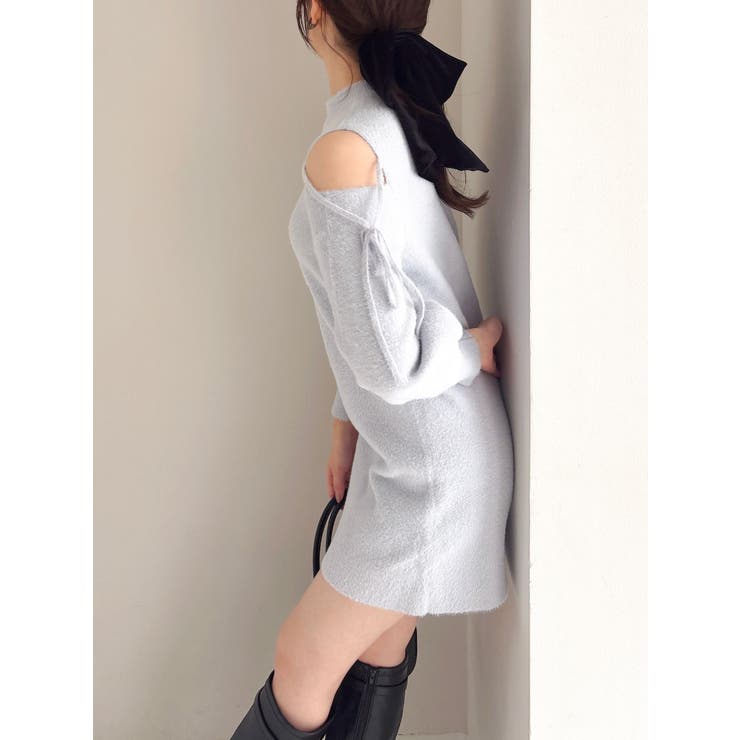 ブルー | 【WEB限定】オープンショルダーミニワンピース | dazzlin