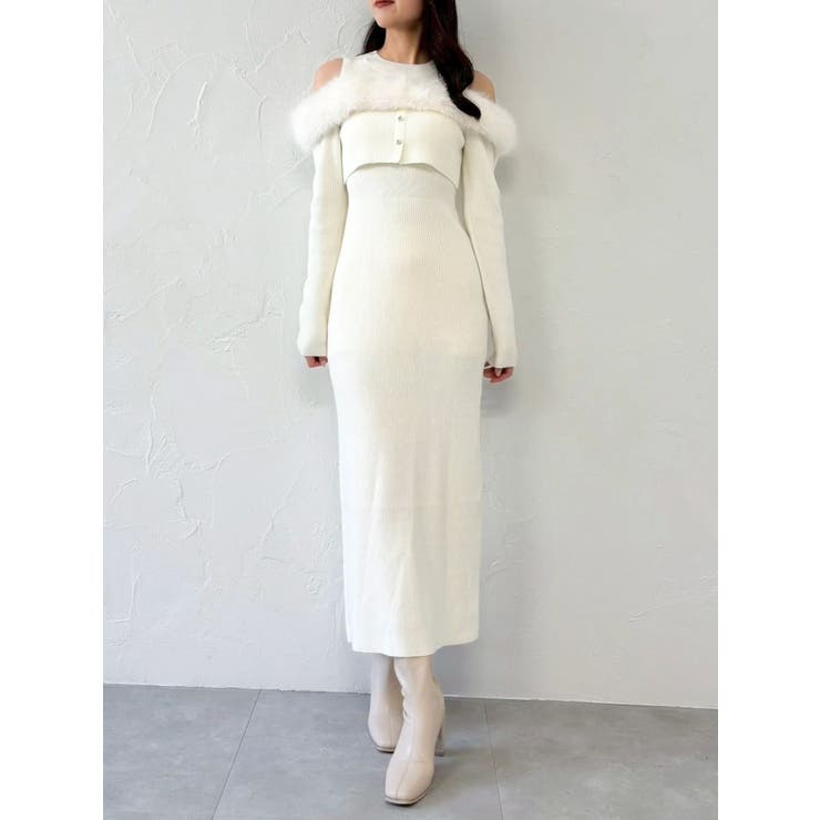 【追加生産分】オフショルファードッキングニットワンピース | dazzlin | 詳細画像10 