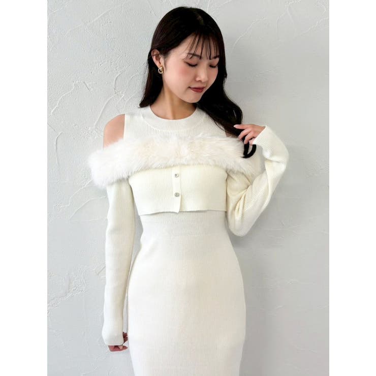 【追加生産分】オフショルファードッキングニットワンピース | dazzlin | 詳細画像13 