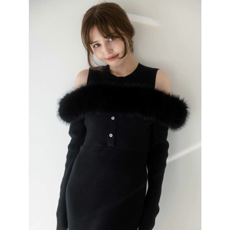 【追加生産分】オフショルファードッキングニットワンピース | dazzlin | 詳細画像3 
