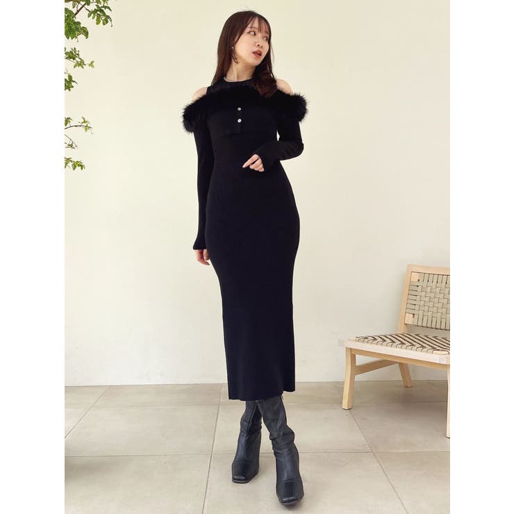 【追加生産分】オフショルファードッキングニットワンピース | dazzlin | 詳細画像33 