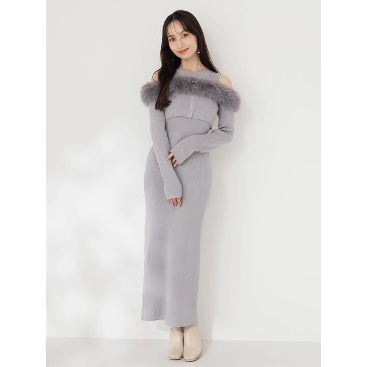 【追加生産分】オフショルファードッキングニットワンピース | dazzlin | 詳細画像4 
