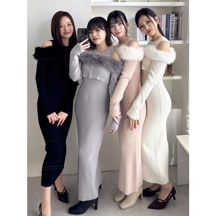 【追加生産分】オフショルファードッキングニットワンピース | dazzlin | 詳細画像8 