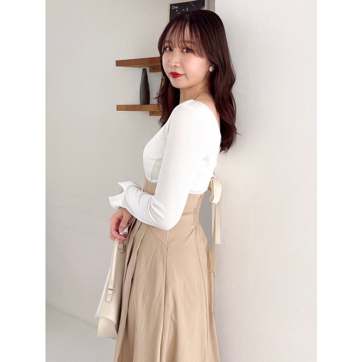 アイボリー | カットドッキングタックバルーンワンピース | dazzlin