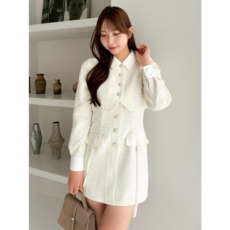 パフスリーブレイヤードミニワンピース | dazzlin | 詳細画像1 