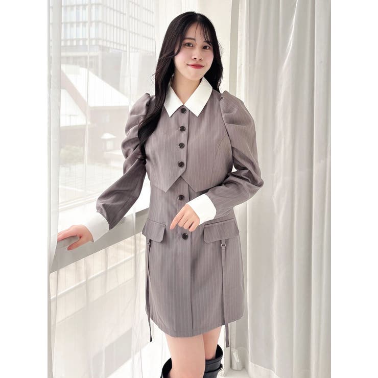 パフスリーブレイヤードミニワンピース | dazzlin | 詳細画像12 