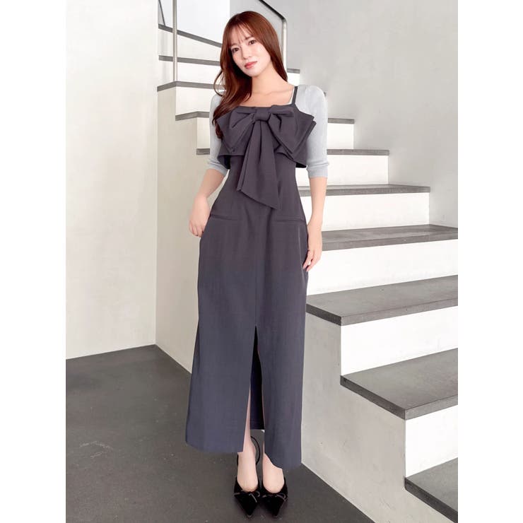 リボンデザインIラインワンピース | dazzlin | 詳細画像2 