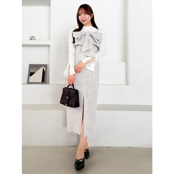 リボンデザインIラインワンピース | dazzlin | 詳細画像6 