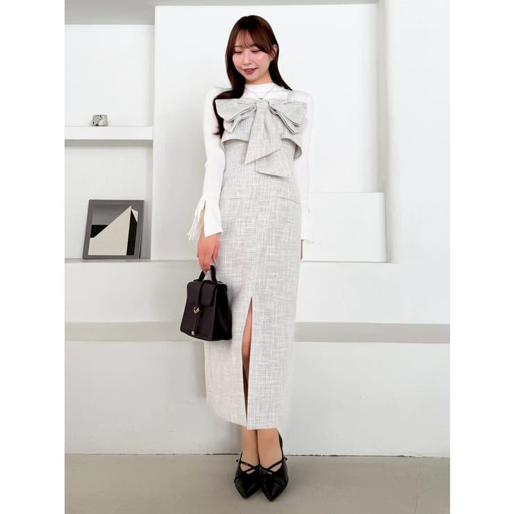 リボンデザインIラインワンピース | dazzlin | 詳細画像7 