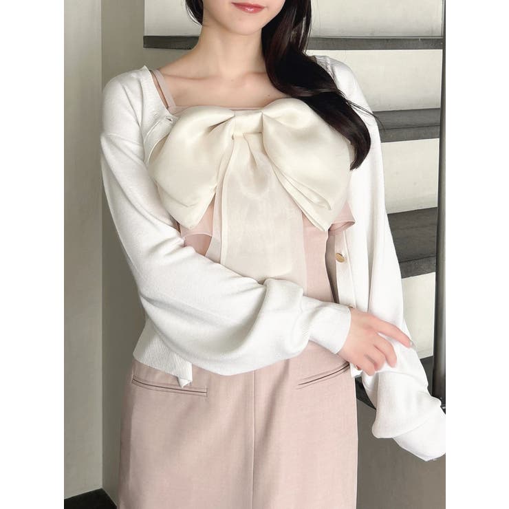 ピンク | リボンデザインIラインワンピース | dazzlin