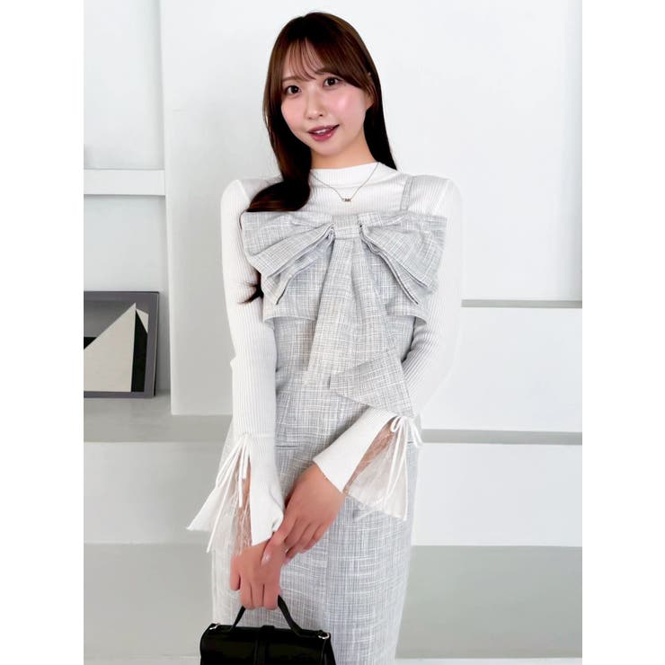 ミックス | リボンデザインIラインワンピース | dazzlin