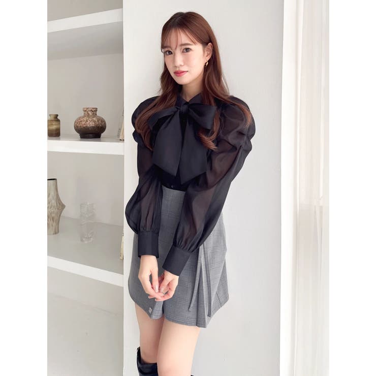 2WAYボウタイタックペプラムブラウスⅡ | dazzlin | 詳細画像7 