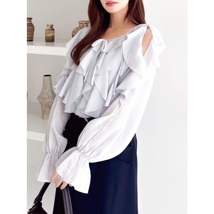 シアーウェーブフリルブラウス | dazzlin | 詳細画像26 