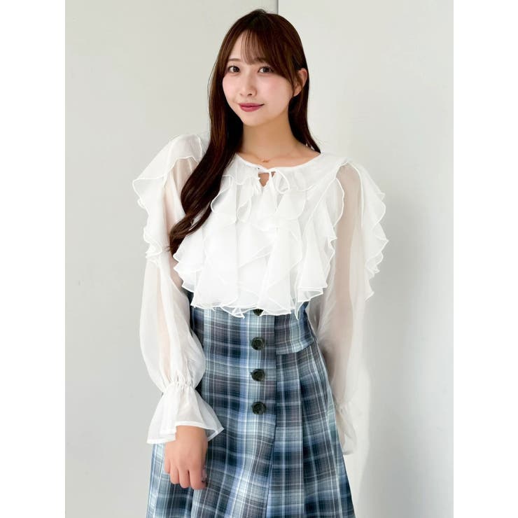 シアーウェーブフリルブラウス | dazzlin | 詳細画像7 