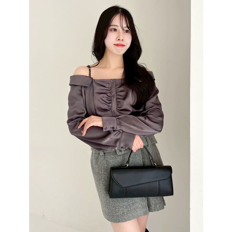 【久間田琳加コラボ】サテンオフショルシャツ | dazzlin | 詳細画像10 