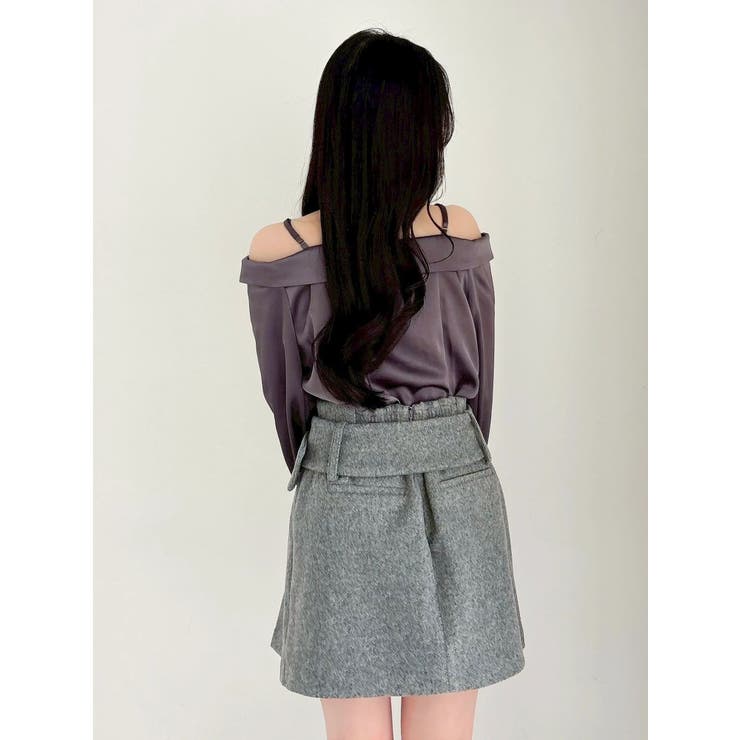 【久間田琳加コラボ】サテンオフショルシャツ | dazzlin | 詳細画像12 