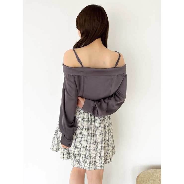 【久間田琳加コラボ】サテンオフショルシャツ | dazzlin | 詳細画像19 