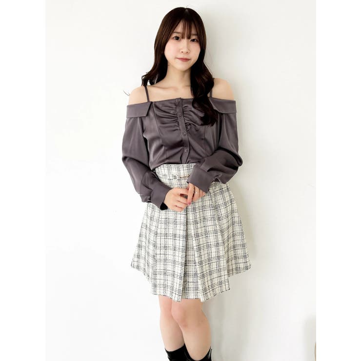 【久間田琳加コラボ】サテンオフショルシャツ | dazzlin | 詳細画像20 