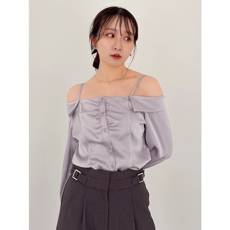 【久間田琳加コラボ】サテンオフショルシャツ | dazzlin | 詳細画像24 