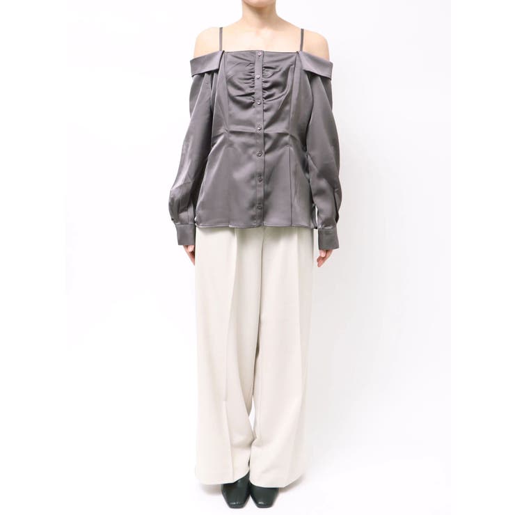 【久間田琳加コラボ】サテンオフショルシャツ | dazzlin | 詳細画像37 
