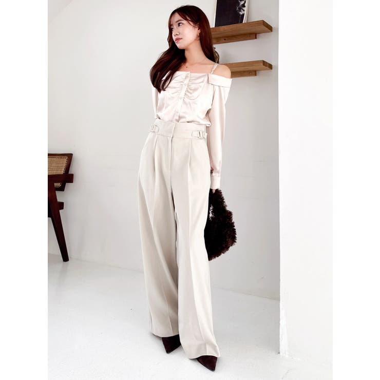 【久間田琳加コラボ】サテンオフショルシャツ | dazzlin | 詳細画像7 