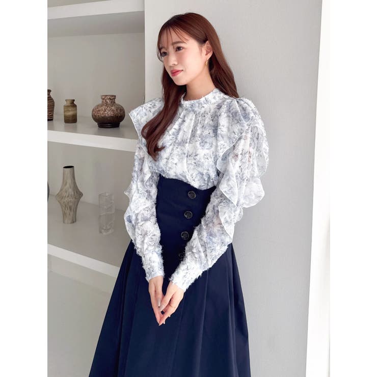 ヘアリーフラワーシフォンブラウス | dazzlin | 詳細画像10 