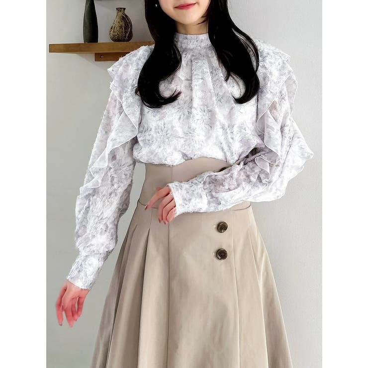 ヘアリーフラワーシフォンブラウス | dazzlin | 詳細画像19 