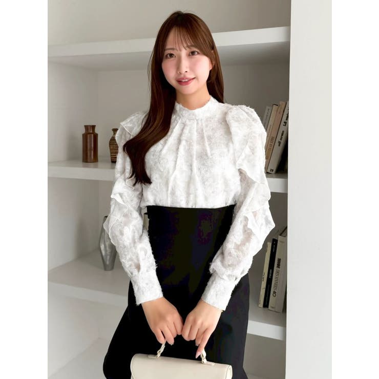 ヘアリーフラワーシフォンブラウス | dazzlin | 詳細画像3 