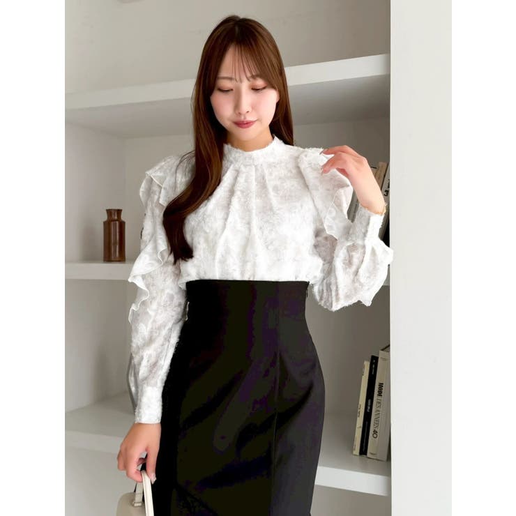 ヘアリーフラワーシフォンブラウス | dazzlin | 詳細画像4 