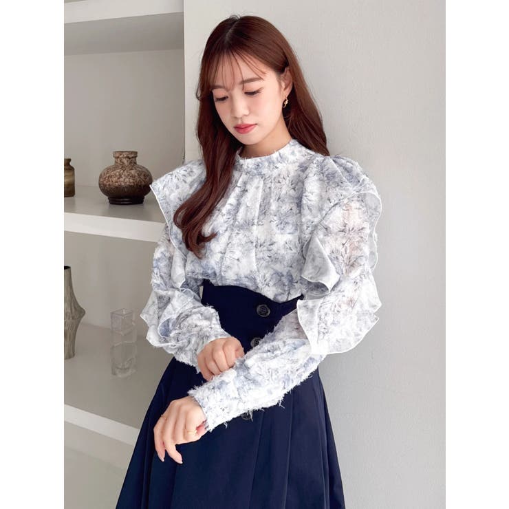 ヘアリーフラワーシフォンブラウス | dazzlin | 詳細画像8 