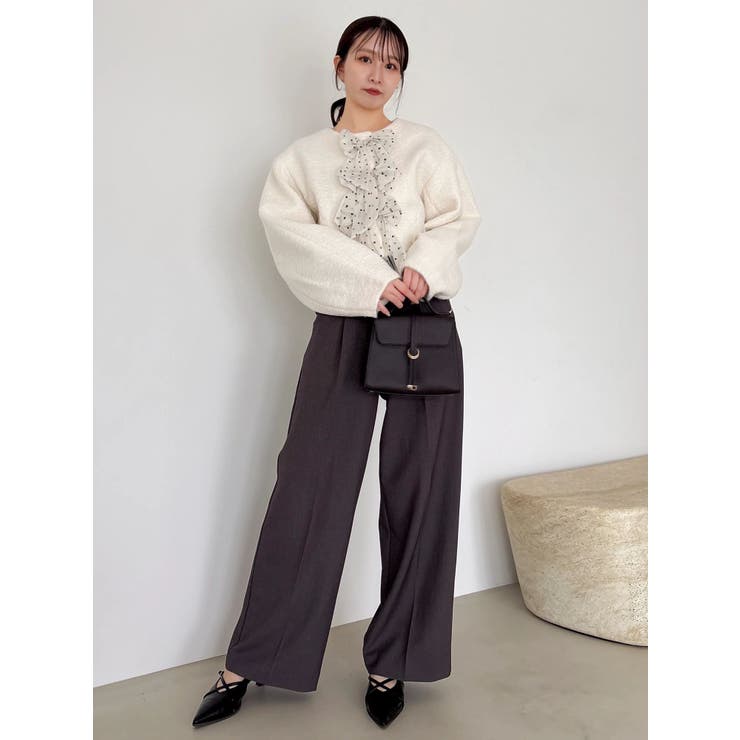 【久間田琳加コラボ】サイドベルトストレートスラックスパンツ | dazzlin | 詳細画像21 