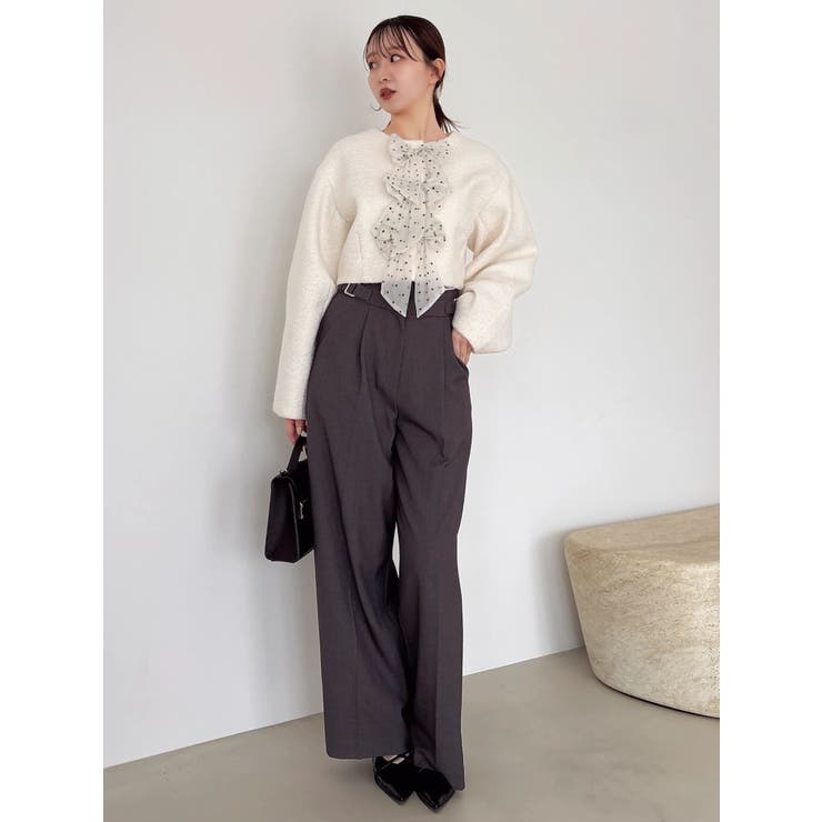 【久間田琳加コラボ】サイドベルトストレートスラックスパンツ | dazzlin | 詳細画像22 