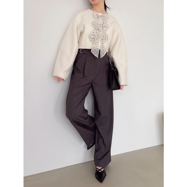 【久間田琳加コラボ】サイドベルトストレートスラックスパンツ | dazzlin | 詳細画像24 