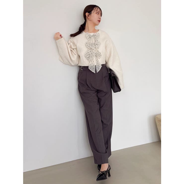 【久間田琳加コラボ】サイドベルトストレートスラックスパンツ | dazzlin | 詳細画像26 