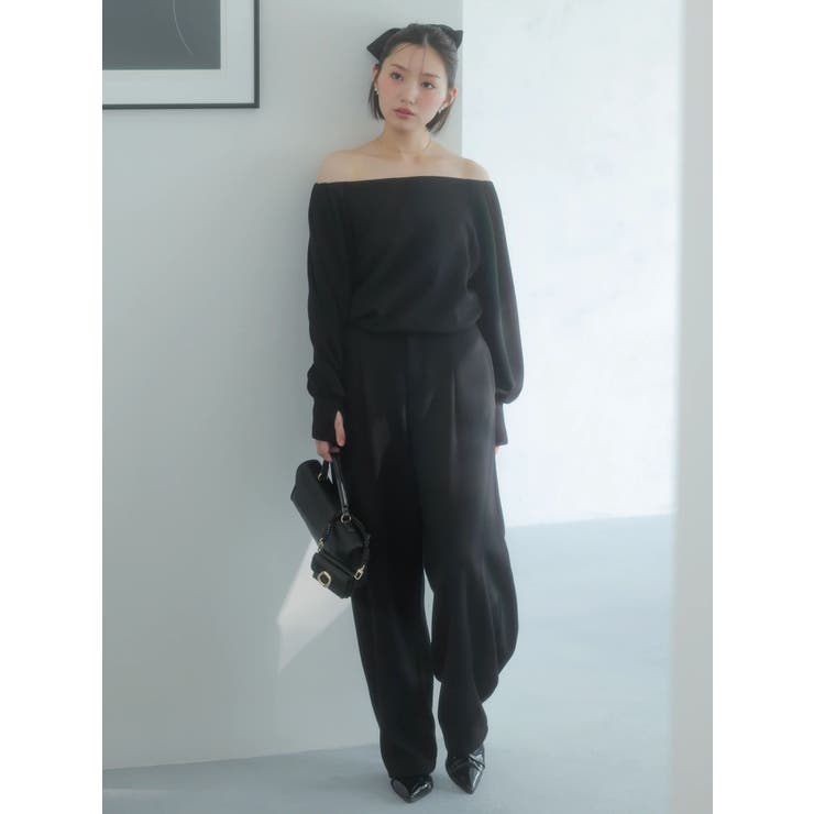 ブラック | 【吉田朱里】バレルレッグスウェットパンツ ※BLACK WEB限定カラー | dazzlin